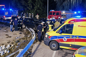 Zderzenie trzech samochodów na DK57 w Krasińcu. Jeden z kierowców był pijany