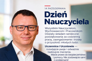 Dzień Edukacji Narodowej. Poseł Mariusz Popielarz dziękuje nauczycielom i pracownikom oświaty